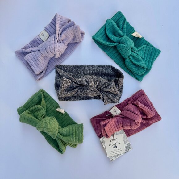 Kate Quinn Head Bow Set | 5-Pack | Lilac, Teal, Charcoal, Moss, Mauve | 6–12 (M) - Picture 1 of 7
